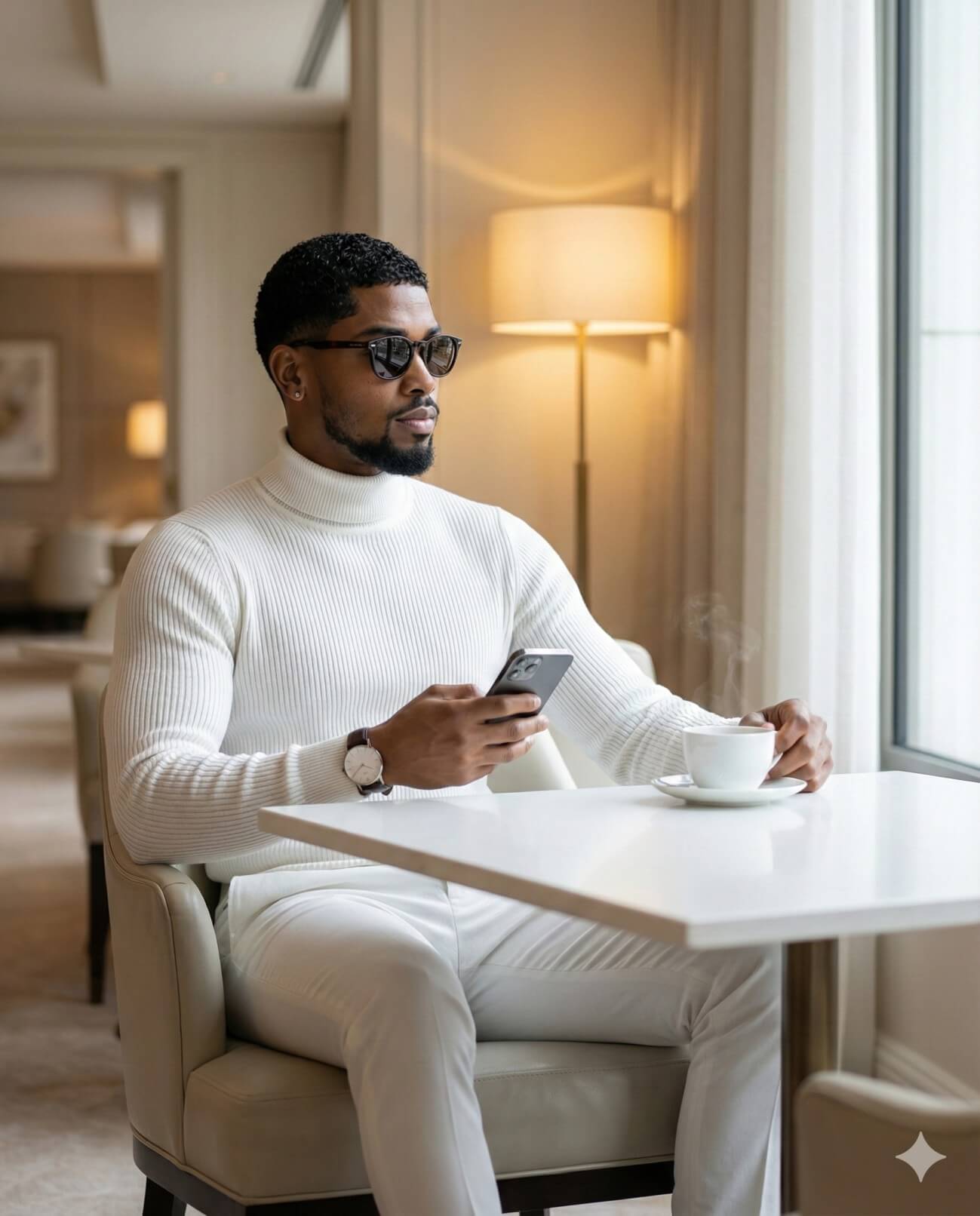 Stylish Man Enjoying Coffee