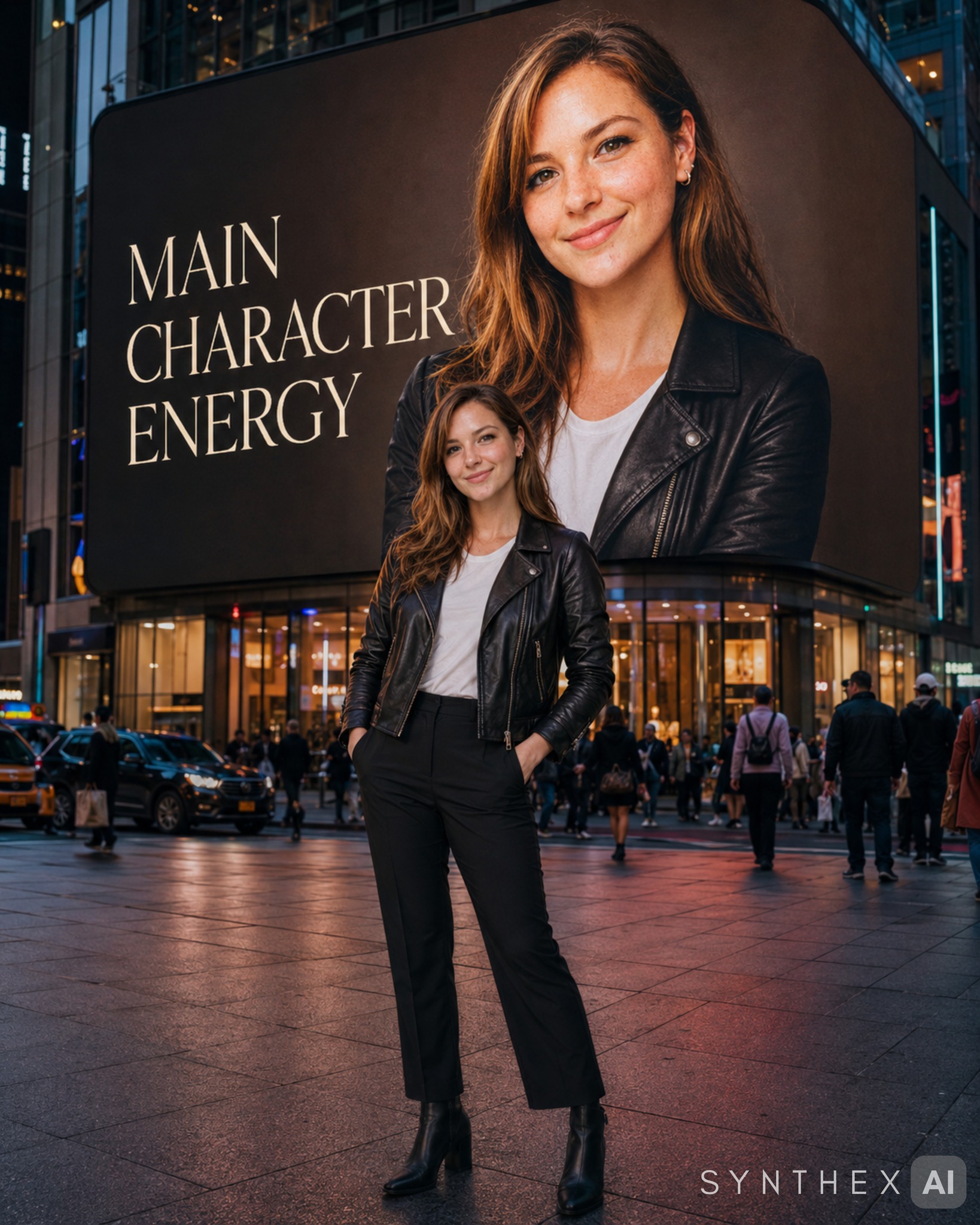 Create a photorealistic street portrait