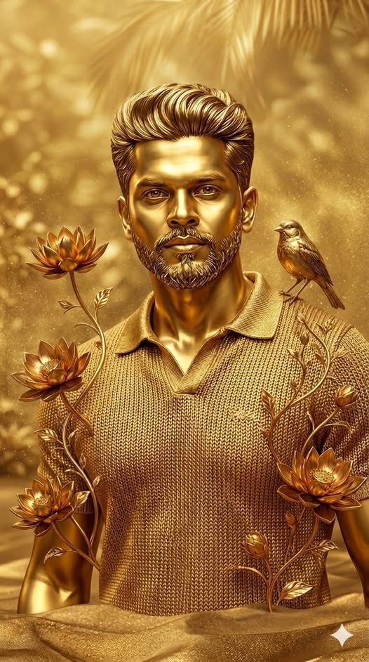 A detailed 3D digital artwork of a handsome man with 2