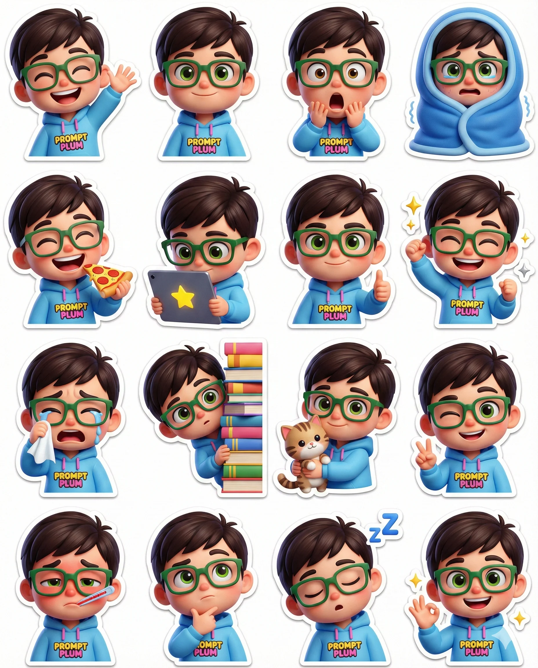 3D Boy Sticker Pack