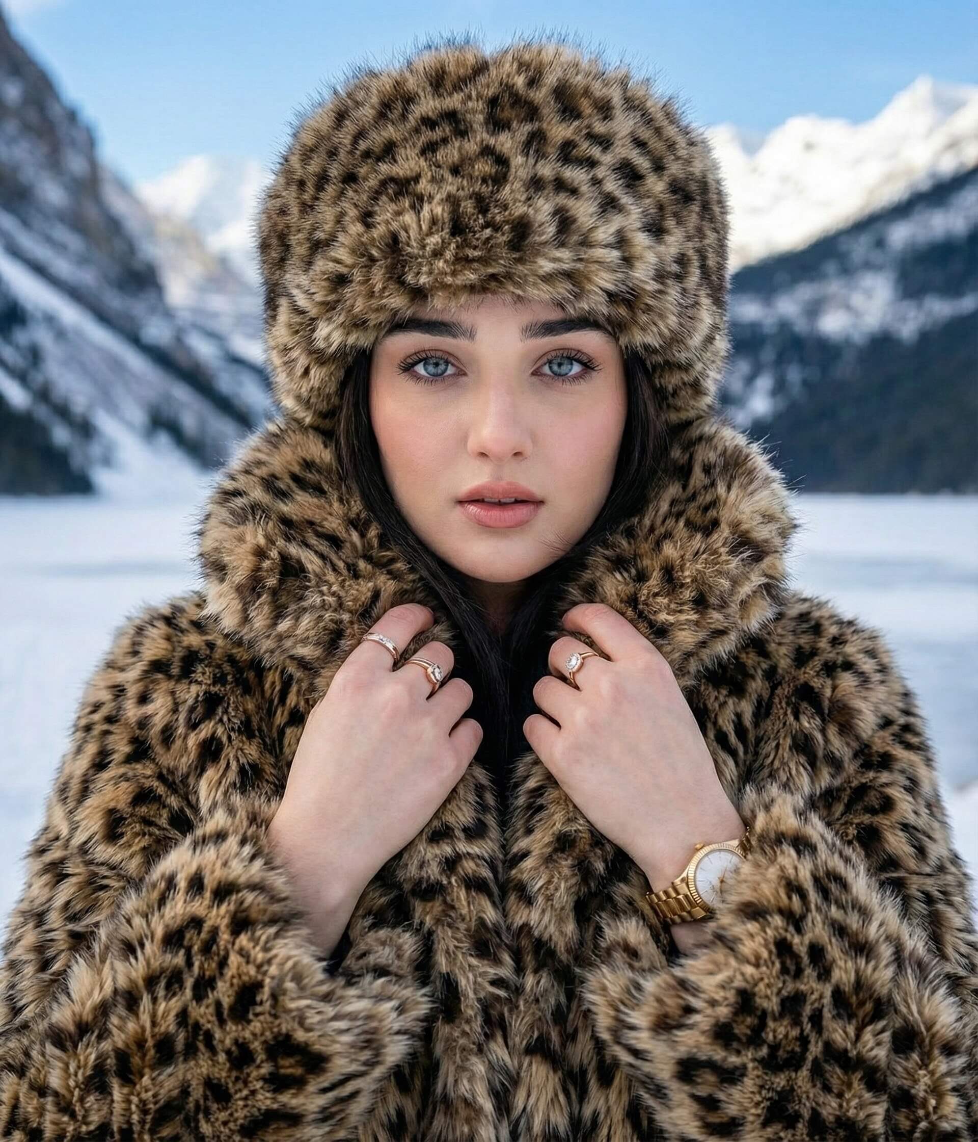 Winter Leopard Portrait