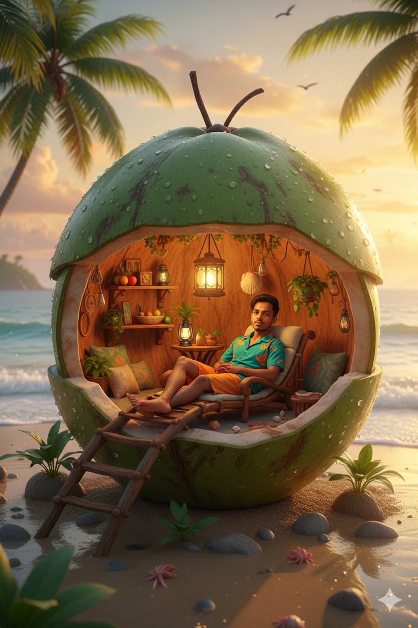 Ultra realistic macro fantasy scene of a tiny man 2