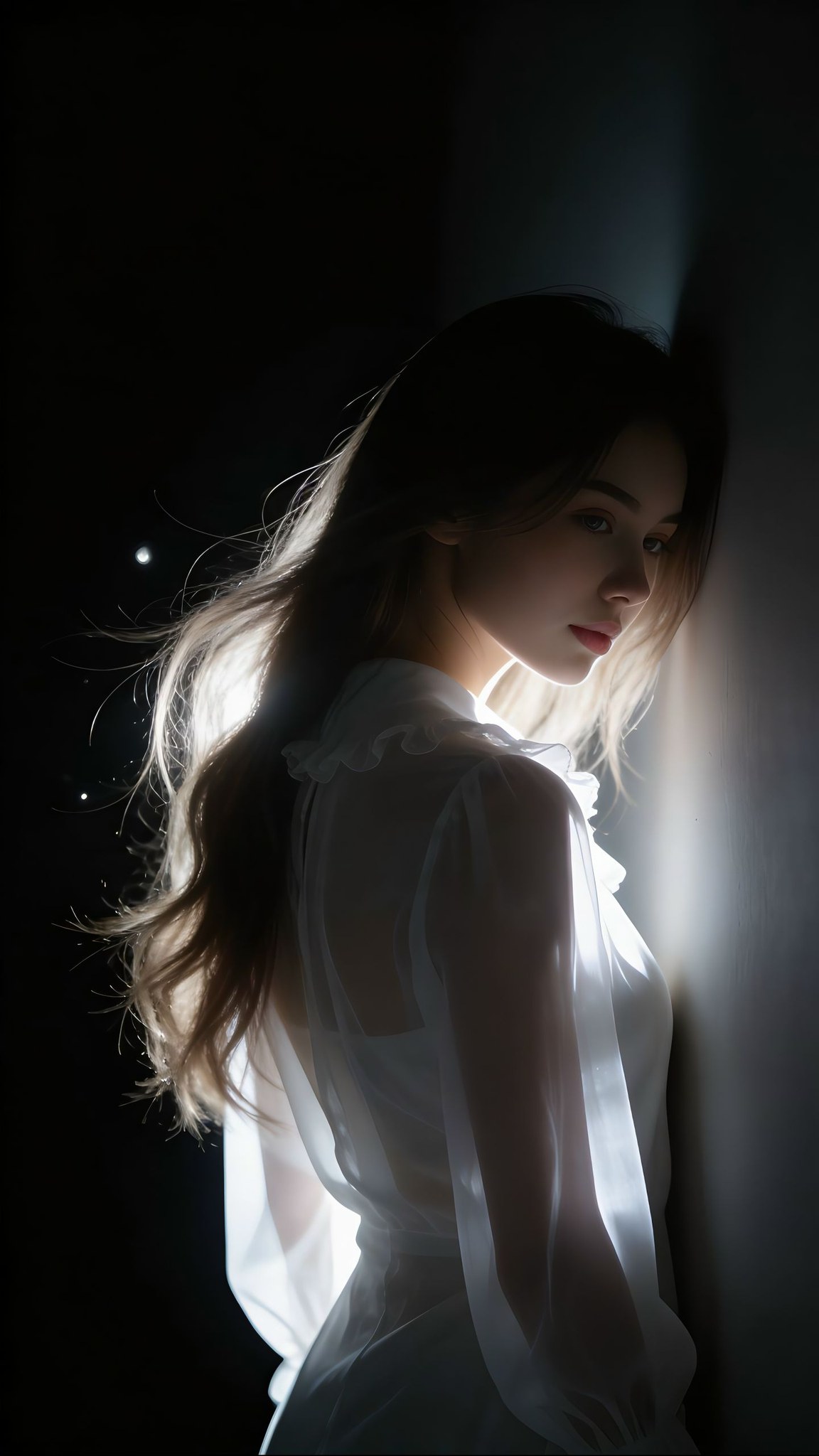 She stands quietly beneath